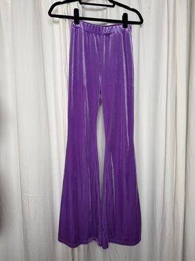 SHEIN Lavender Velvet Flare Pants
